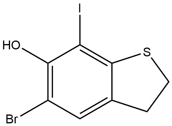 5-bromo-7-iodo-2,3-dihydrobenzothiophen-6-ol Struktur