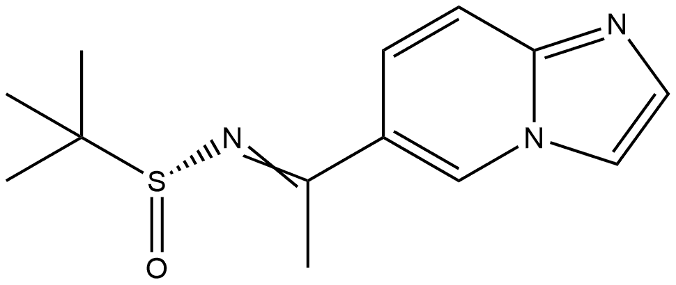 2-Propanesulfinamide, N-(1-imidazo[1,2-a]pyridin-6-ylethylidene)-2-methyl-, [S(R)]- Structure