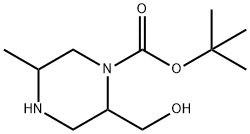 1,1-Dimethylethyl 2-(hydroxymethyl)-5-methyl-1-piperazinecarboxylate Struktur