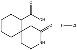 3-Azaspiro[5.5]undecane-7-carboxylic acid, 2-oxo-, hydrochloride (1:1) Structure