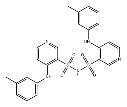 3-Pyridinesulfonamide, 4-[(3-methylphenyl)amino]-N-[[4-[(3-methylphenyl)amino]-3-pyridinyl]sulfonyl]- Struktur