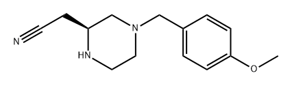 2-Piperazineacetonitrile, 4-[(4-methoxyphenyl)methyl]-, (2S)- Struktur