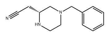 2-Piperazineacetonitrile, 4-(phenylmethyl)-, (2R)- Struktur
