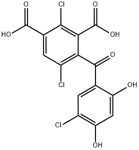 1,3-Benzenedicarboxylic acid, 2,5-dichloro-4-(5-chloro-2,4-dihydroxybenzoyl)- Structure