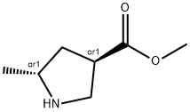 3-Pyrrolidinecarboxylic acid, 5-methyl-, methyl ester, (3R,5R)-rel- Struktur