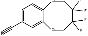 3,3,4,4-tetrafluoro-2,3,4,5-tetrahydro-1,6-benzodio
xocine-8-carbonitrile 化学構造式