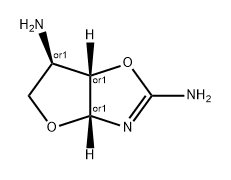 REL-(3AS,6R,6AR)-3A,5,6,6A-四氢呋喃[2,3-D]噁唑-2,6-二胺, 2742667-11-2, 结构式