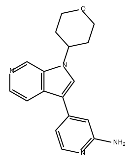 2-Pyridinamine, 4-[1-(tetrahydro-2H-pyran-4-yl)-1H-pyrrolo[2,3-c]pyridin-3-yl]- Struktur