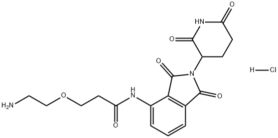 3-(2-氨基乙氧基)-N-(2-(2,6-二氧代哌啶-3-基)-1,3-二氧代-2,3-二氢-1H-异吲哚-4-基)丙酰胺盐酸盐 结构式