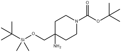 4-氨基-4-(((叔丁基二甲基甲硅烷基)氧基)甲基)哌啶-1-羧酸叔丁酯, 2743454-88-6, 结构式