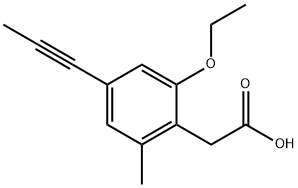 2-Ethoxy-6-methyl-4-(1-propyn-1-yl)benzeneacetic acid 化学構造式