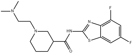 3-Piperidinecarboxamide, N-(4,6-difluoro-2-benzothiazolyl)-1-[2-(dimethylamino)ethyl]-,2747162-85-0,结构式