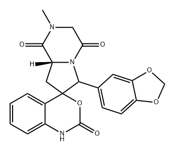 Spiro[4H-3,1-benzoxazine-4,7'(6'H)-pyrrolo[1,2-a]pyrazine]-1',2,4'(1H)-trione, 6'-(1,3-benzodioxol-5-yl)-2',3',8',8'a-tetrahydro-2'-methyl-, (8'aR)-|他达拉非杂质06