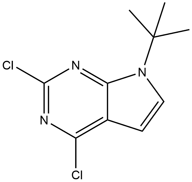 7-(tert-butyl)-2,4-dichloro-7H-pyrrolo[2,3-d]pyrimidine 结构式