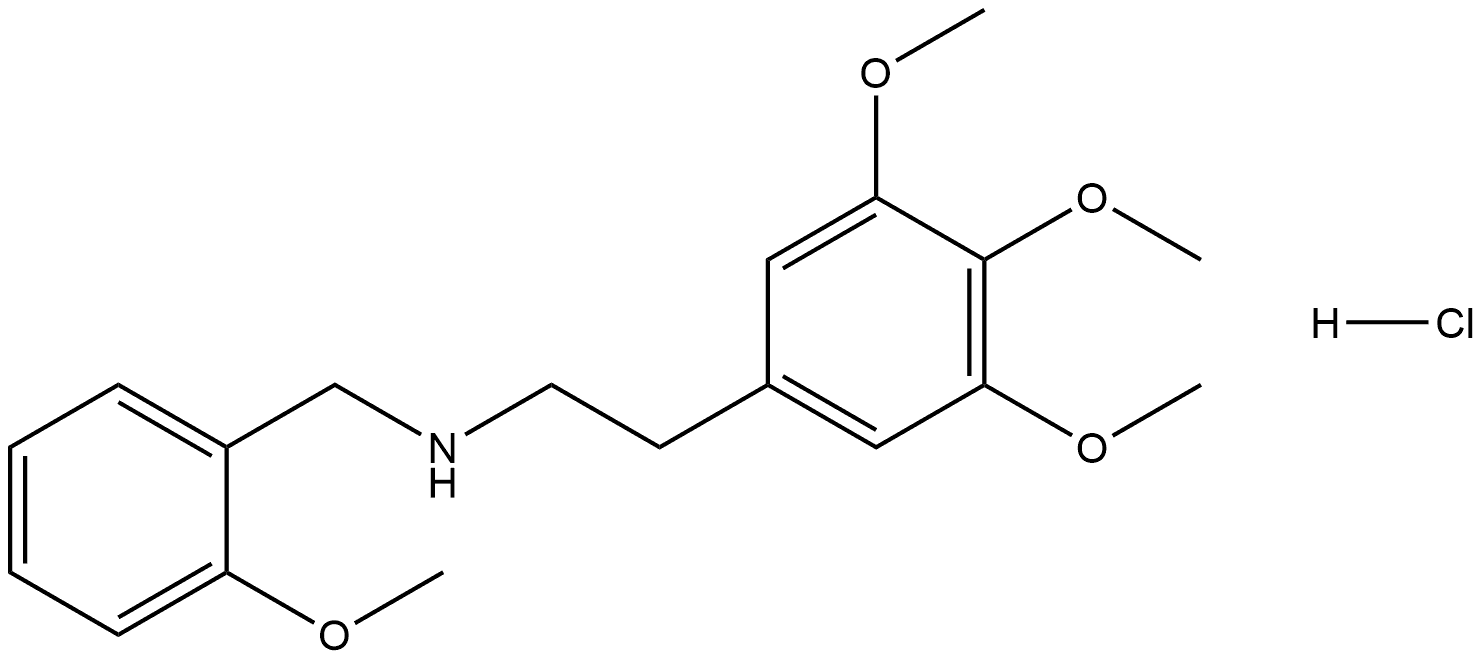 3,4,5-trimethoxy-N-[(2-methoxyphenyl)methyl]-benzeneethanamine,monohydrochloride 化学構造式