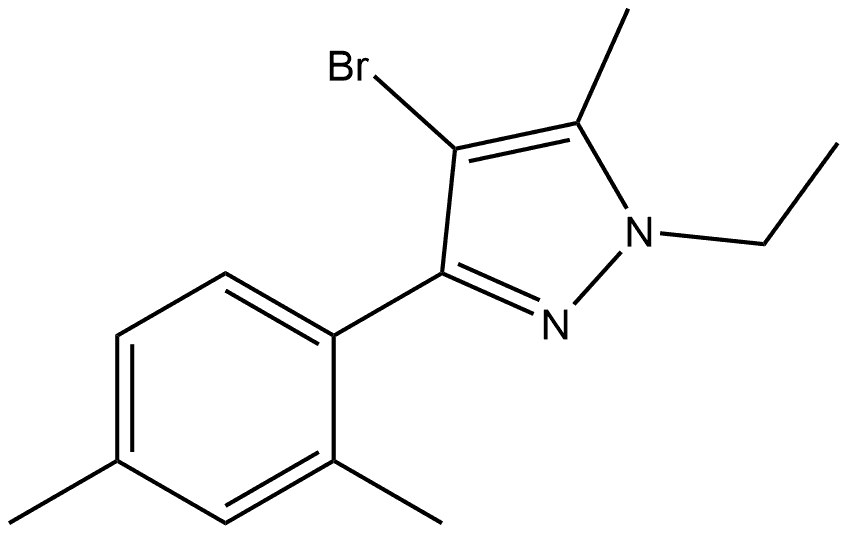 4-Bromo-3-(2,4-dimethylphenyl)-1-ethyl-5-methyl-1H-pyrazole 结构式