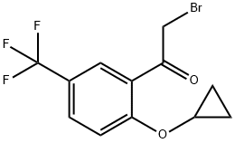 2-Bromo-1-[2-(cyclopropyloxy)-5-(trifluoromethyl)phenyl]ethanone 化学構造式