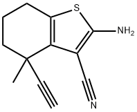 Benzo[b]thiophene-3-carbonitrile, 2-amino-4-ethynyl-4,5,6,7-tetrahydro-4-methyl- Structure