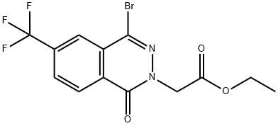 2-(4-溴-1-氧代-6-(三氟甲基)二氮杂萘-2(1H)-基)乙酸乙酯 结构式