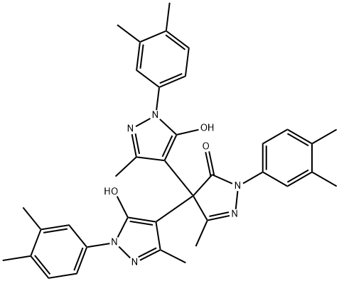 3H-Pyrazol-3-one, 2-(3,4-dimethylphenyl)-4,4-bis[1-(3,4-dimethylphenyl)-5-hydroxy-3-methyl-1H-pyrazol-4-yl]-2,4-dihydro-5-methyl- 化学構造式