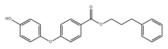 4-(4-羟基苯氧基)苯甲酸(3-苯基丙基)酯 结构式