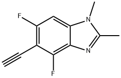 1H-Benzimidazole, 5-ethynyl-4,6-difluoro-1,2-dimethyl- 化学構造式