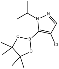 1H-Pyrazole, 4-chloro-1-(1-methylethyl)-5-(4,4,5,5-tetramethyl-1,3,2-dioxaborolan-2-yl)- Struktur