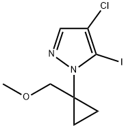 1H-Pyrazole, 4-chloro-5-iodo-1-[1-(methoxymethyl)cyclopropyl]- Structure