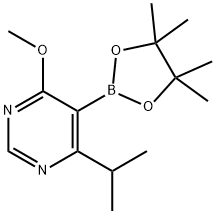 4-异丙基-6-甲氧基-5-(4,4,5,5-四甲基-1,3,2-二氧杂环戊-2-基)嘧啶, 2750602-40-3, 结构式