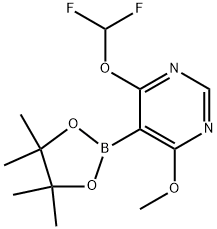 Pyrimidine, 4-(difluoromethoxy)-6-methoxy-5-(4,4,5,5-tetramethyl-1,3,2-dioxaborolan-2-yl)- Structure