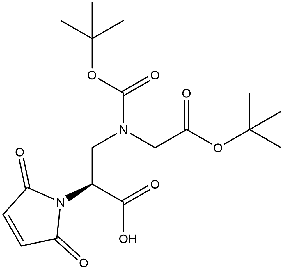 1H-Pyrrole-1-acetic acid, α-[[[(1,1-dimethylethoxy)carbonyl][2-(1,1-dimethylethoxy)-2-oxoethyl]amino]methyl]-2,5-dihydro-2,5-dioxo-, (αS)- Structure