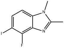 1H-Benzimidazole, 4-fluoro-5-iodo-1,2-dimethyl- 化学構造式