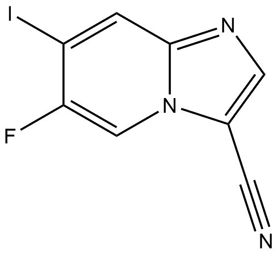 6-Fluoro-7-iodo-imidazo[1,2-a]pyridine-3-carbonitrile 化学構造式