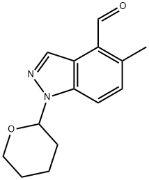 5-甲基-1-(四氢-2H-吡喃-2-基)-1H-吲唑-4-甲醛,2750910-96-2,结构式