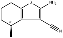 Benzo[b]thiophene-3-carbonitrile, 2-amino-4,5,6,7-tetrahydro-4-methyl-, (4S)- Structure