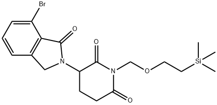 3-(7-Bromo-1,3-dihydro-1-oxo-2H-isoindol-2-yl)-1-[[2-(trimethylsilyl)ethoxy]methyl]-2,6-piperidinedione 化学構造式