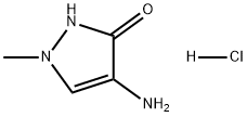 3H-Pyrazol-3-one, 4-amino-1,2-dihydro-1-methyl-, hydrochloride (1:1) Structure