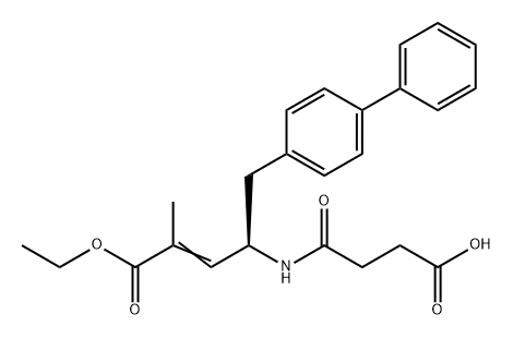 2-Pentenoic acid, 5-[1,1'-biphenyl]-4-yl-4-[(3-carboxy-1-oxopropyl)amino]-2-methyl-, 1-ethyl ester, (4R)- Struktur