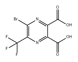 2,3-Pyrazinedicarboxylic acid, 5-bromo-6-(trifluoromethyl)- Struktur