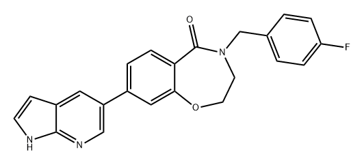 1,4-Benzoxazepin-5(2H)-one, 4-[(4-fluorophenyl)methyl]-3,4-dihydro-8-(1H-pyrrolo[2,3-b]pyridin-5-yl)-|化合物TNIK-IN-3