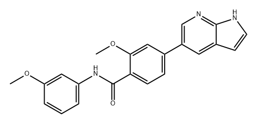 Benzamide, 2-methoxy-N-(3-methoxyphenyl)-4-(1H-pyrrolo[2,3-b]pyridin-5-yl)- Structure