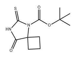 5,7-Diazaspiro[3.4]octane-5-carboxylic acid, 8-oxo-6-thioxo-, 1,1-dimethylethyl ester 化学構造式