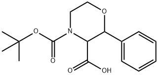 2-Phenyl-morpholine-3,4-dicarboxylic acid 4-tert-butyl ester Structure