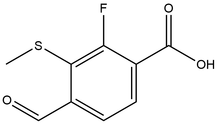 2-Fluoro-4-formyl-3-(methylthio)benzoic acid Structure