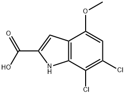 1H-Indole-2-carboxylic acid, 6,7-dichloro-4-methoxy- Struktur