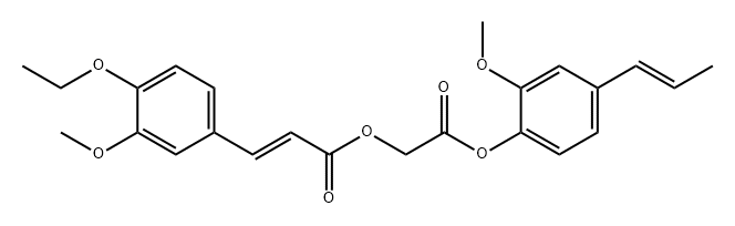 2-Propenoic acid, 3-(4-ethoxy-3-methoxyphenyl)-, 2-[2-methoxy-4-(1E)-1-propen-1-ylphenoxy]-2-oxoethyl ester, (2E)- Structure