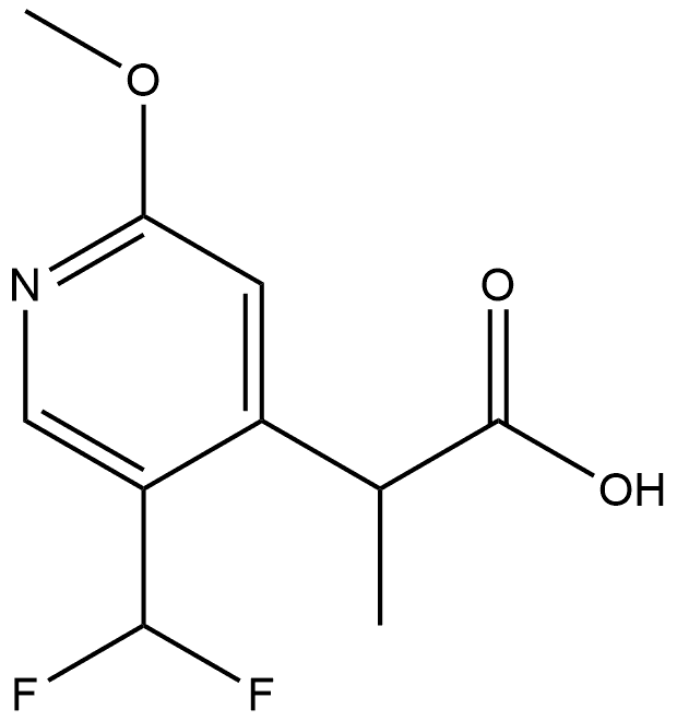 4-Pyridineacetic acid, 5-(difluoromethyl)-2-methoxy-α-methyl- Structure
