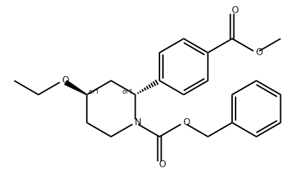 1-Piperidinecarboxylic acid, 4-ethoxy-2-[4-(methoxycarbonyl)phenyl]-, phenylmethyl ester, (2R,4R)-rel- Struktur