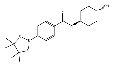 N-(反式-4-羟基环己基)-4-(4,4,5,5-四甲基-1,3,2-二氧硼杂环戊烷-2-基)苯甲酰胺 结构式