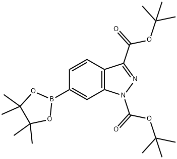 二叔-丁基 6-(4,4,5,5-四甲基-1,3,2-二噁硼戊环-2-基)吲唑-1,3-二羧酸酯,2756235-94-4,结构式